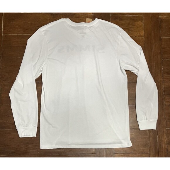 Men’s Simms Fishing Size M Logo Long Sleeve LS Pure White T Shirt NWT - Picture 4 of 4